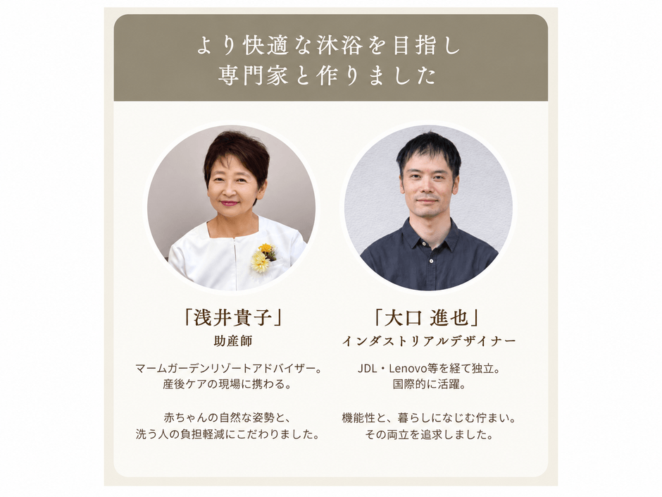 開発に携わった助産師とインダストリアルデザイナー
