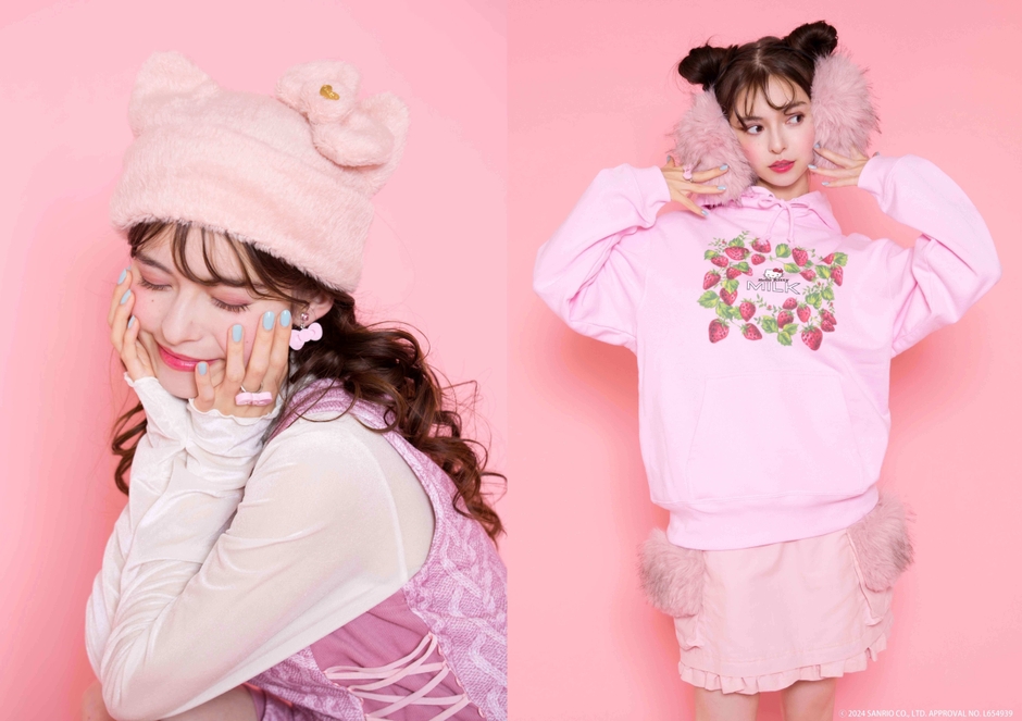 左)イヤーハット 9,240円/イヤリング 8,250円/リング 8,250円 右)パーカー 16,500円(全て税込み)