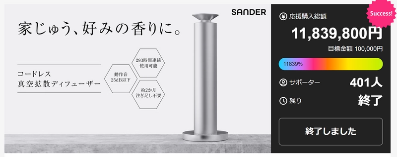 前回クラファンで支援総額1,100万円を突破！ 韓国発のアロマディフューザー「The Shine Mist（ザ・シャインミスト）」が クラウドファンディング第2弾をmachi-yaで開始