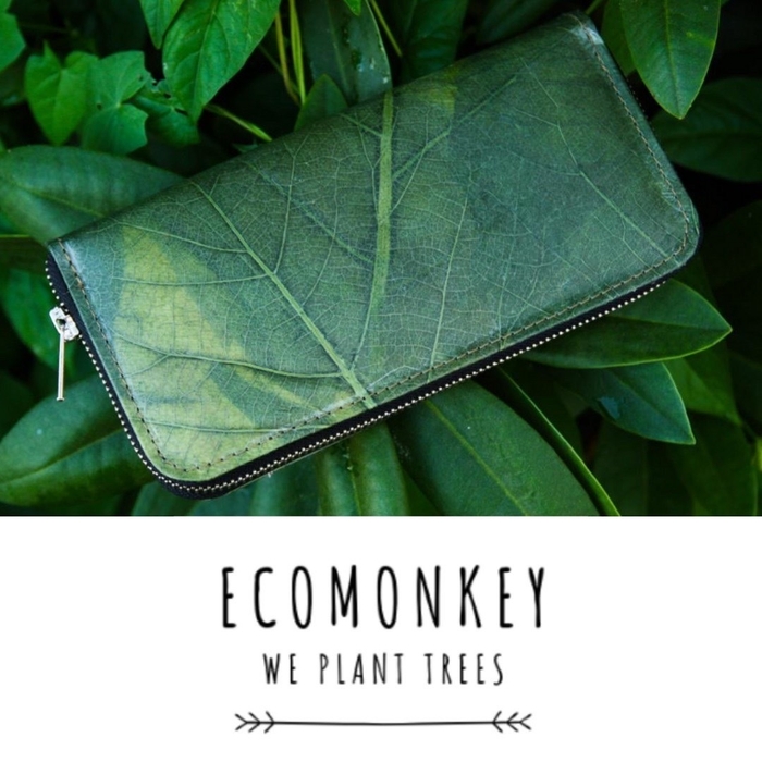 ECOMONKEY リーフレザー長財布