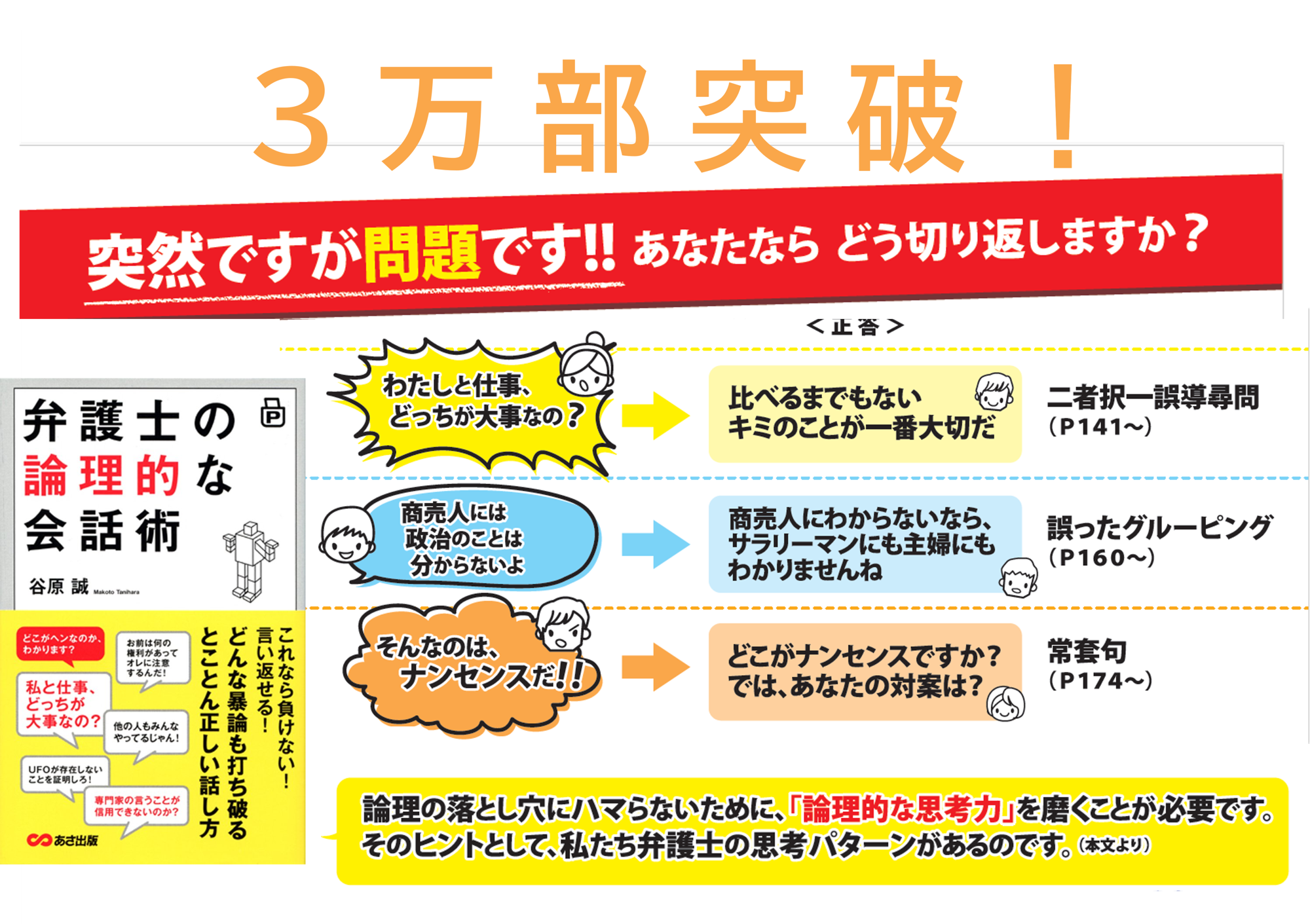【“論破”ではなく、“論理で身を守る力”が求められる時代へ】3万部突破！　谷原 誠 著『ポケット版弁護士の論理的な会話術』