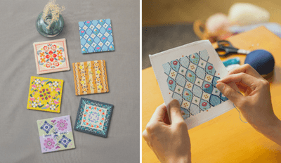手芸キット「針と糸でこころととのうクロスステッチ(全6柄)」