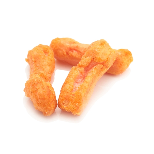 海老＋マヨネーズのおかきに 明太子の美味しさを絡めました。