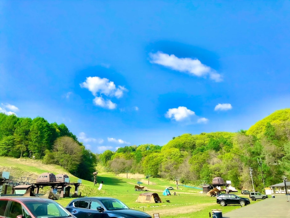 ゲレンデを使った広々サイト