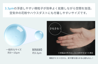 3.3μm微粒子ミストで効率的な加湿