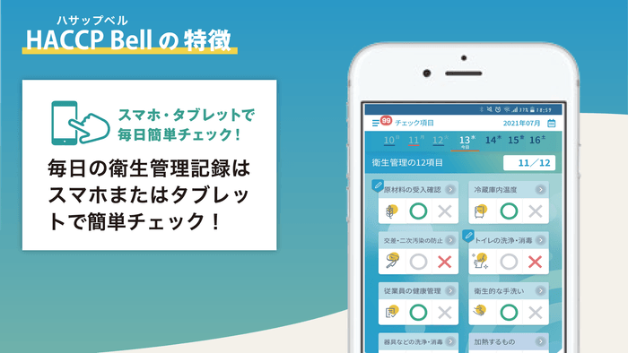 毎日の衛生管理記録を簡単チェック