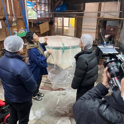 土佐酒日記　有光酒造編の撮影の様子