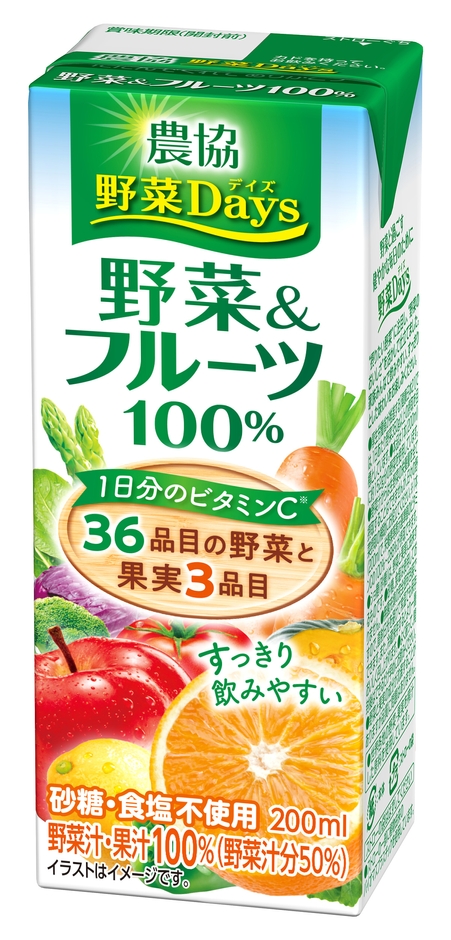 「農協 野菜Days 野菜&フルーツ100%」(200ml)