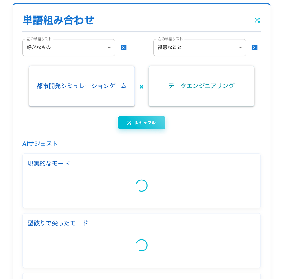 idrea(アイドリー)アイデア創出画面イメージ