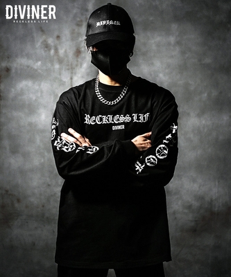 【BlackLetter】 Sleeveprint L/tee