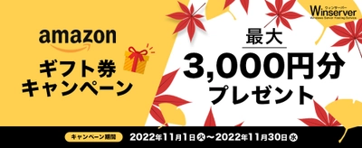 Windowsサーバー専門のホスティングサービス「Winserver」が “Amazonギフト券キャンペーン”を2022年11月に実施！