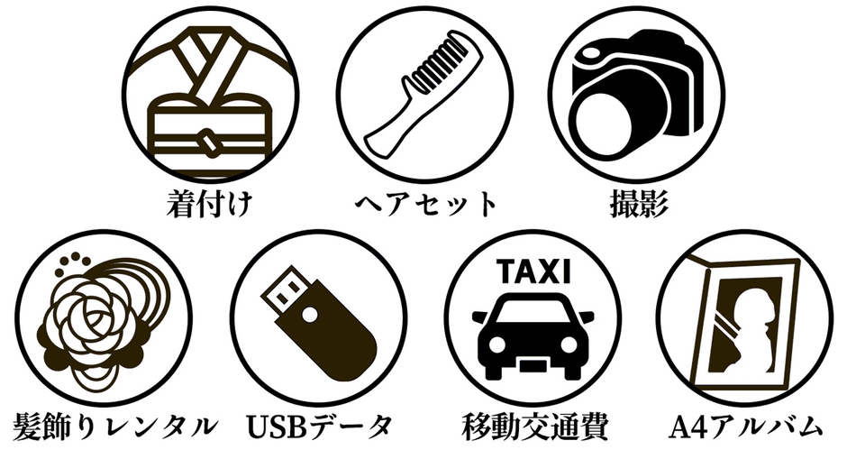 成人式振袖持込プラン(税込78,000円)セット内容