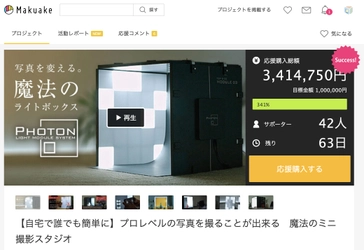 『目標金額の341％』を僅か2日で達成！今話題の 魔法のライトボックス！キャンペーン期間は7月17日まで