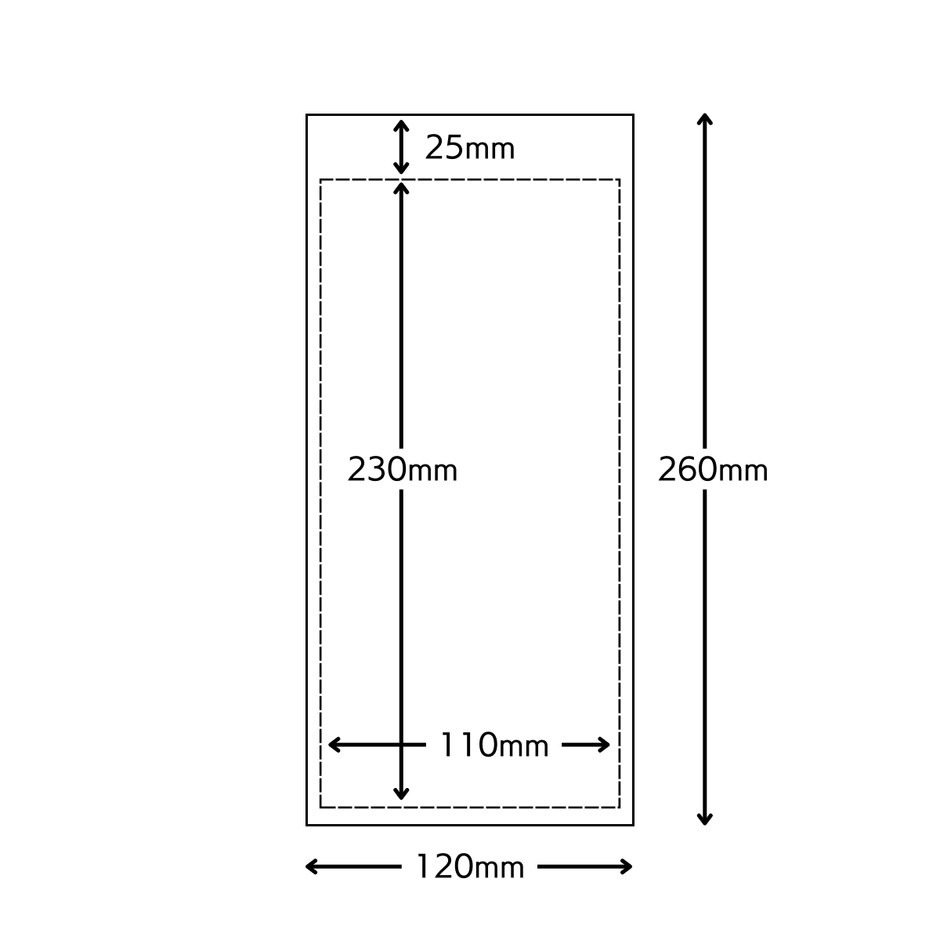 グラスパック平袋 長3封筒サイズの仕様