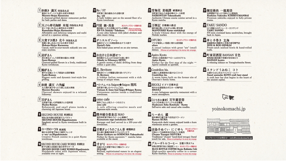 宵の小町参加店リスト