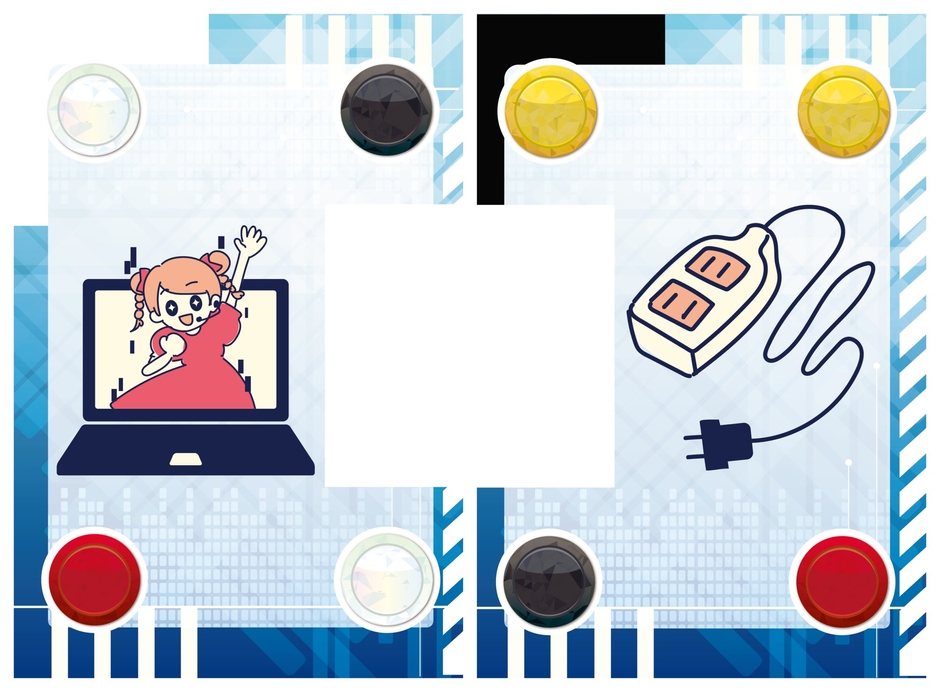 (例)イラストカード「二次元」「コード」を組み合わせて「二次元コード」を作る