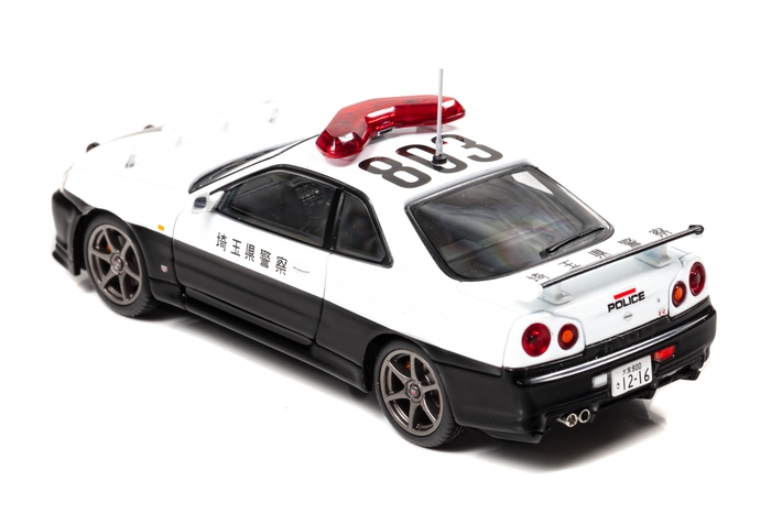 RAI'S 1/43 日産 スカイライン GT-R (BNR34) 2000 埼玉県警察高速道路交通警察隊車両(803):左後