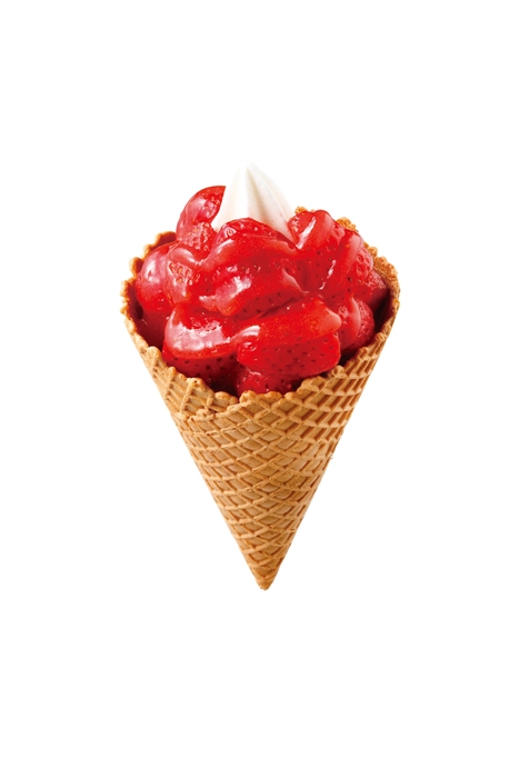 ワッフルソフトクリーム ダブルリッチいちご 単品画像