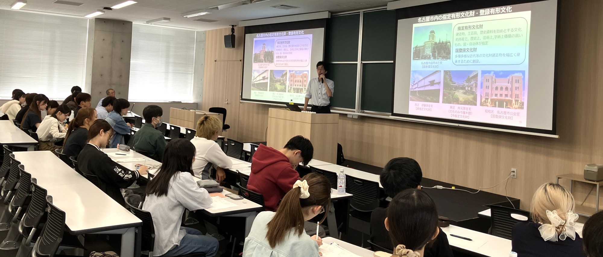 【名城大学】都市情報学部「フィールド調査の方法」で
名古屋市「文化のみち」担当者が講演