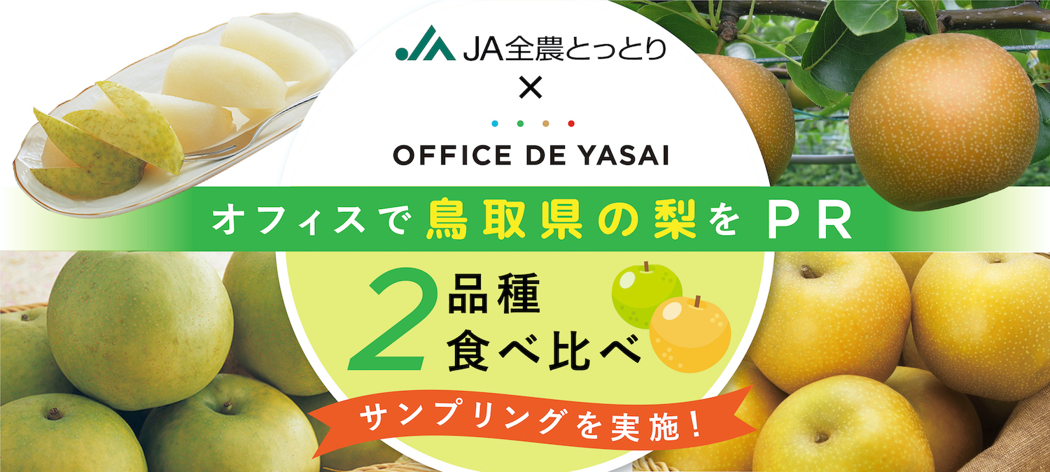 JA全農とっとり×OFFICE DE YASAI 】 企業のオフィスで鳥取県産梨の冷蔵 ...