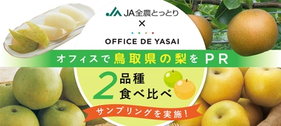 【JA全農とっとり×OFFICE DE YASAI 】 企業のオフィスで鳥取県産梨の冷蔵サンプリングを実施！ 2,000名のオフィスワーカーが「二十世紀梨」と「新甘泉」を食べ比べ