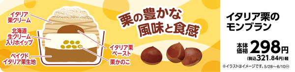 イタリア栗のモンブラン販促物(画像はイメージです。)