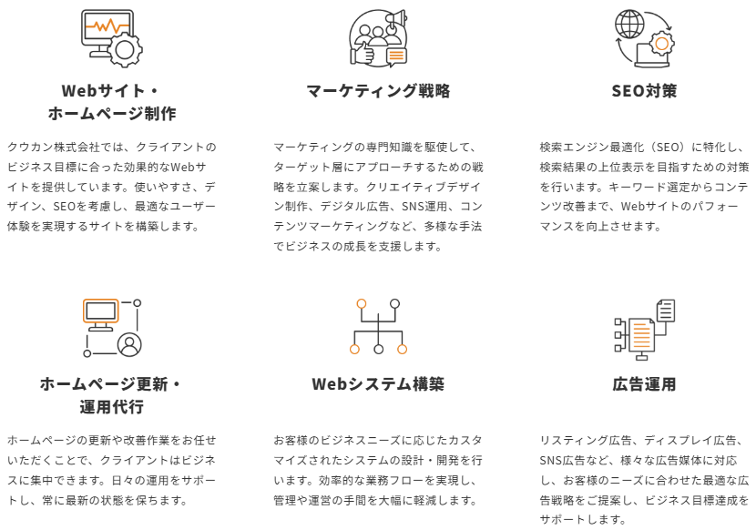 クウカンのWeb支援事業