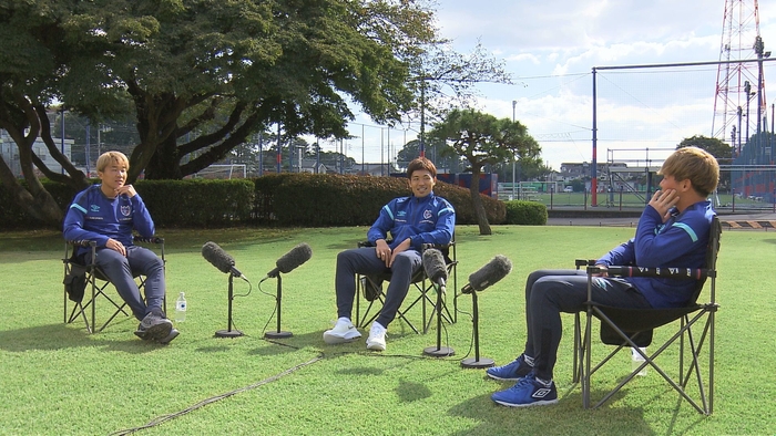 2020年のJリーグを語るFC東京の選手 (左から)永井謙佑、森重真人、安部柊斗