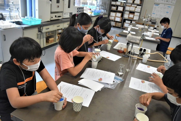 理科実験(昨年のサマースクールの様子)