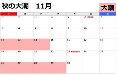 秋の大潮11月