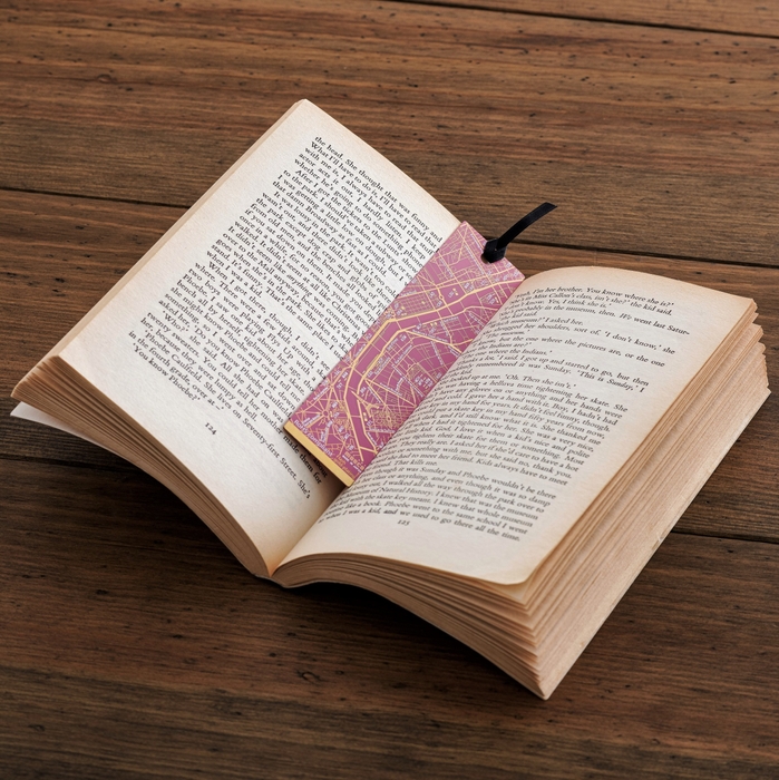 Paris回路地図 基板アート栞 ピンク