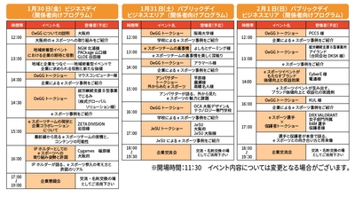 ビジネスデイ(1月30日)及びビジネスエリア(1月31日-2月1日)イベント
