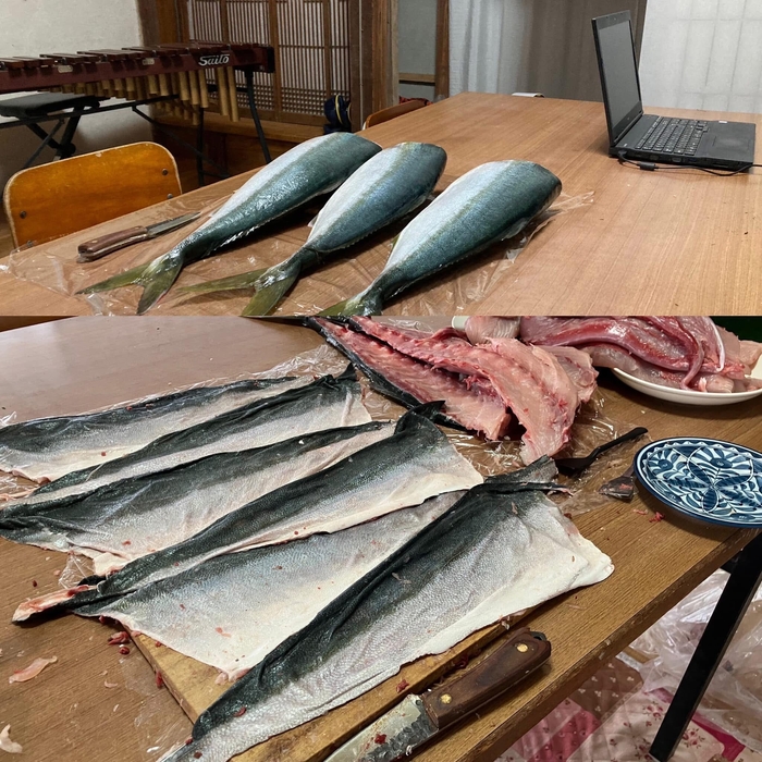 「魚の皮から革細工」づくりの様子