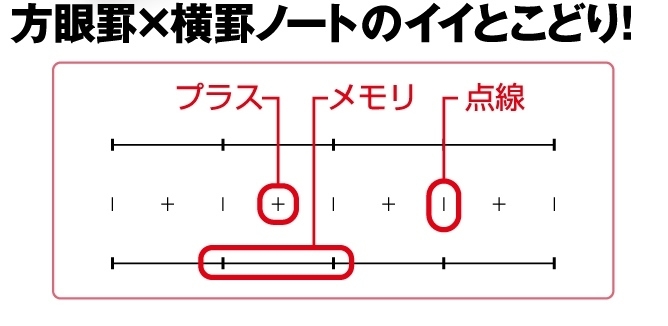 プラスメモリ罫について