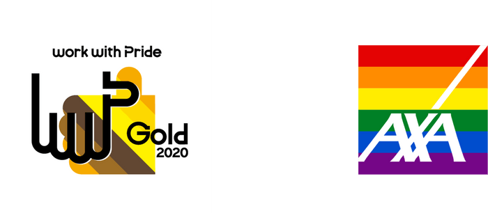 「PRIDE指標」「ゴールド」認定ロゴマーク/アクサ プライドロゴ
