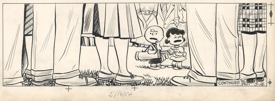「ピーナッツ」原画(部分) 1954年5月16日