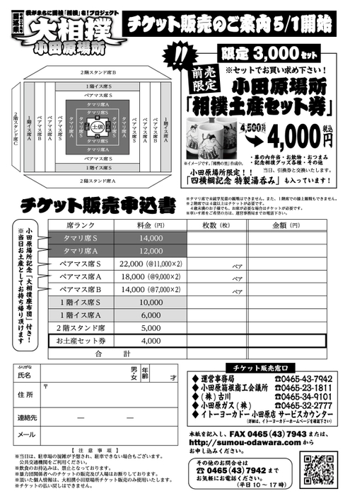 大相撲小田原場所チラシ裏