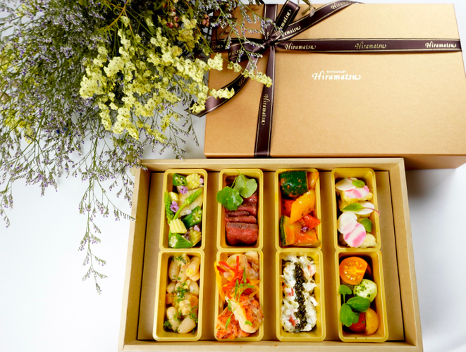 彩り美しいオードブル8種「Hiramatsu Box」