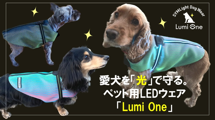 愛犬を「光」で守る！made in 福井のペット用LEDウェアを 井上リボン工業がMakuakeで6月29日まで先行販売！
