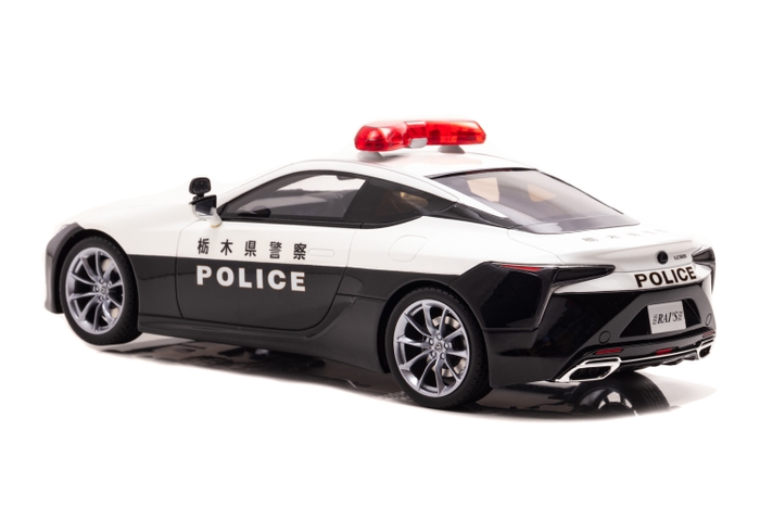 左後：1/18 レクサス LC500 (URZ100) 2020 栃木県警察交通部交通機動隊車両