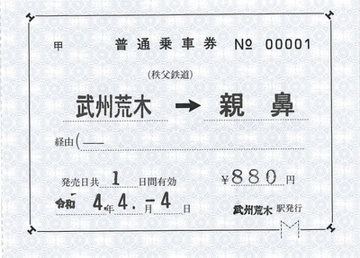 「令和4年4月4日しあわせ記念乗車券」　イメージ(3)
