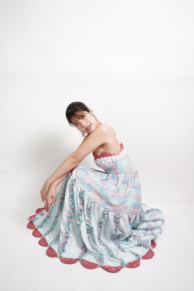 ２種類の着物を混ぜたリメイクドレス