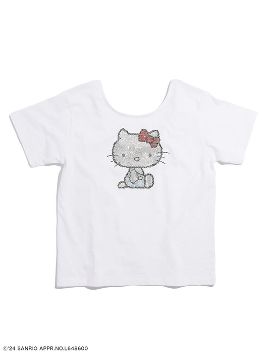 jouetie【ハローキティコラボ】jouetie×ハローキティ　ラインストーンネックリボンTシャツ