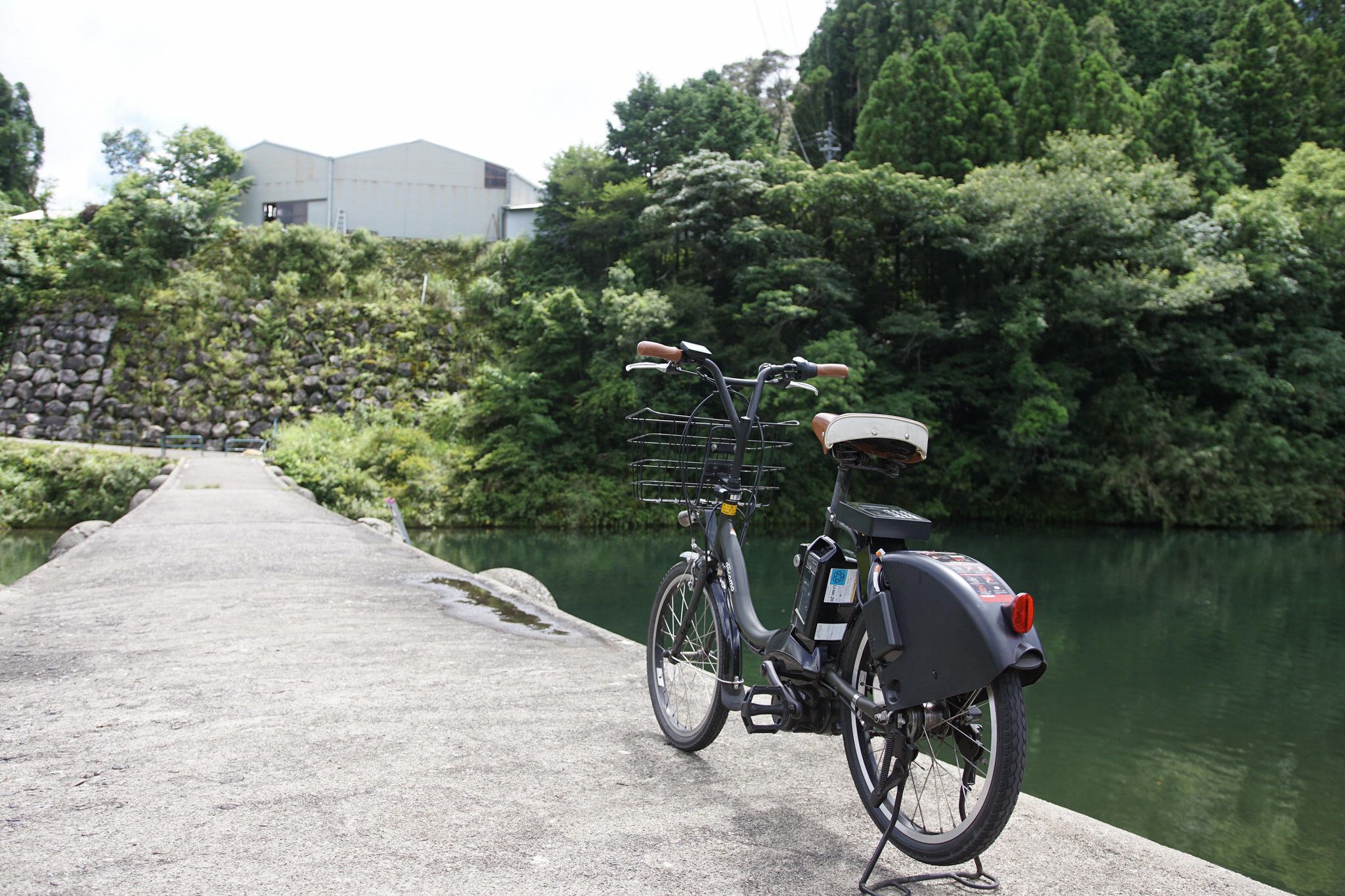 自転車での時間を図る