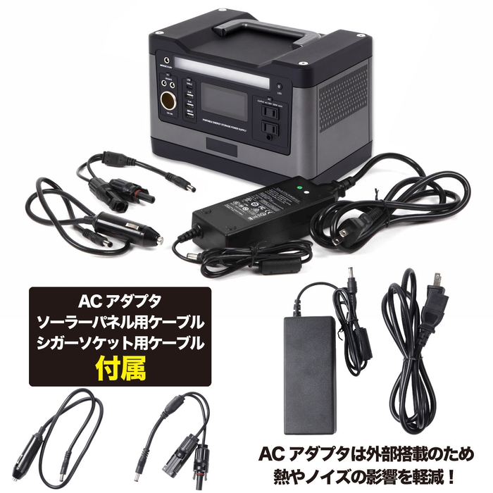 外付けACアダプタと付属品