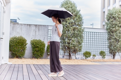 weer Lite 自動開閉日傘 使用イメージ(女性・屋外)