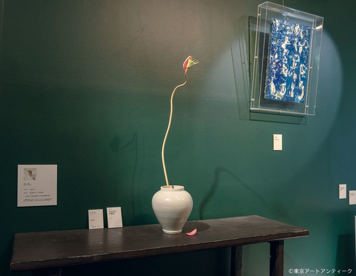 生け花、古美術、現代アートのコラボレーション展示 井上オリエンタルアート日本橋