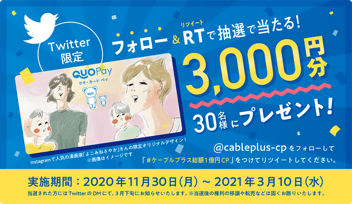 Twitter限定、フォロー&RTキャンペーン