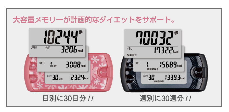 万歩計 ポケット万歩_EX-500 大容量メモリー