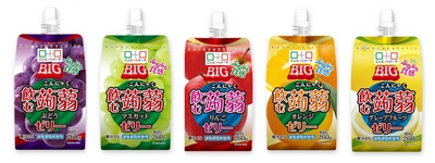 大容量パウチ『飲むBIG　飲む蒟蒻ゼリー』を2/1新発売！ 一般的な容量の約1.7倍、マスカットやりんごなど5種の味